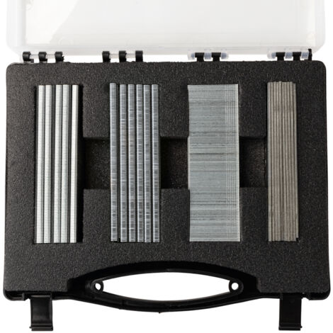 Scheppach - Coffret de clous et d'agrafes STGA6400 - Idéal pour cloueuse et agrafeuse pneumatique