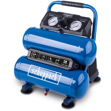 Scheppach Compresseur à air HC10 Twin – 750 W – 8 bar – Cuve 7,5 L – Compresseur d’air sans huile – Double réservoir – Aspiration 50,4 L/min – 2 manomètres – Raccord rapide