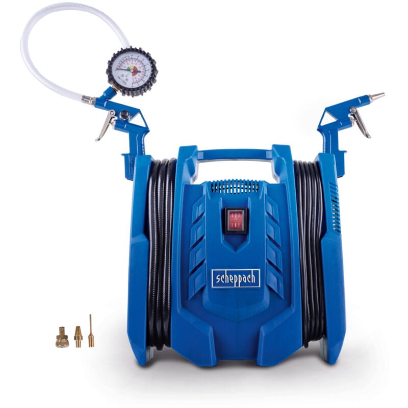 Compresseur d'air Air force 7 – 1100 w – Compresseur à air portatif – 97 dB – 8 bar – Débit d'aspiration 180 L/min – 230 v / 50 Hz – Accessoires