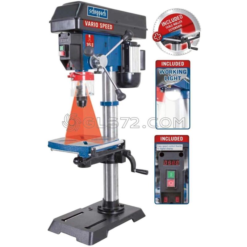 

Scheppach Dp18Vario Taladro De Banco Con Láser Velocidad Variable