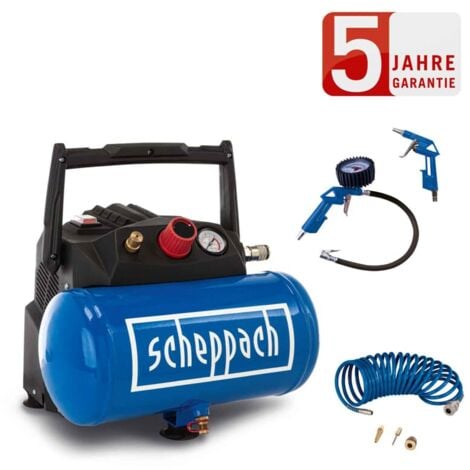 Scheppach Druckluft Kompressor HC06 8bar ölfrei + Zubehörset