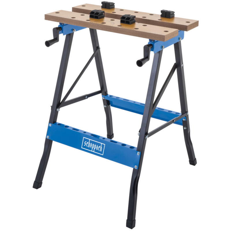 Scheppach Etabli et table de serrage pliable WB150 - charge maximale 150 kg - hauteur de Travail 793 mm - largeur de Serrage 0-245 mm - 4 mâchoires