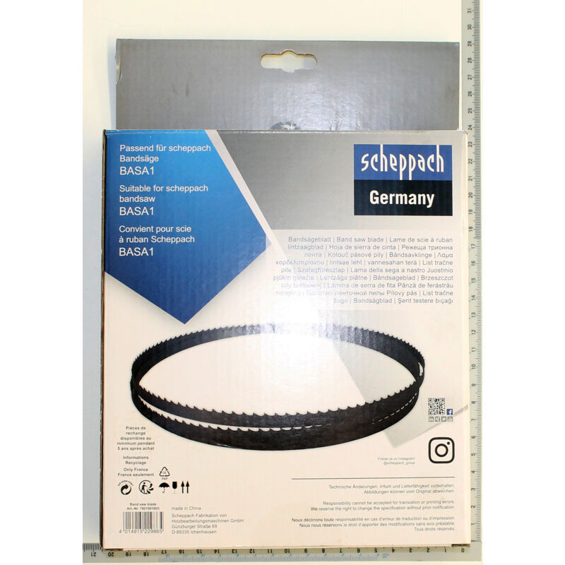 Scheppach - Lame originale - 1490 x 6 x 0,36 mm - Lame de scie à ruban avec 24 dents par pouce - Convient pour scie à ruban BASA1 - Ruban de rechange