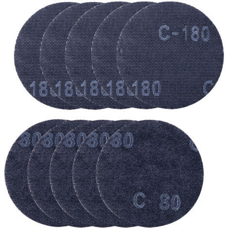 Scheppach Lot de 10 disques abrasifs - Grain 80 et 180 - Diamètre 150 mm - Compatibles avec les ponceuses BTS800 / BTS900