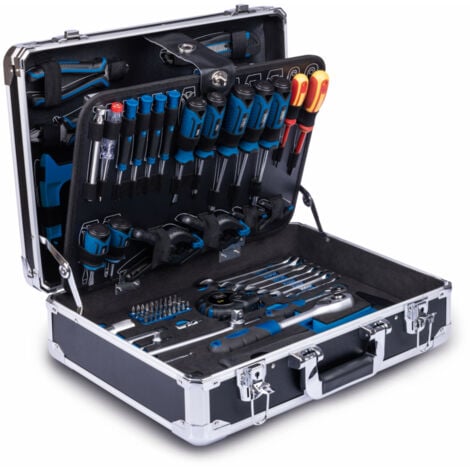 Scheppach Mallette à outils TB200 – Valise à outils – Coffret à outils – Coffret multi outils - Boîte à outils – Boîte de rangement - 141 pièces – En chrome vanadium