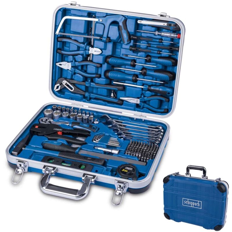 Image of Werkzeugkoffer TB173 Scheppach Werkzeugkiste bestückt mit Abisolierzange