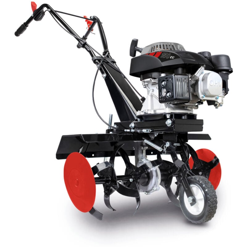 Scheppach Motobineuse thermique MTP560 – Moteur à essence 4 temps 3,7 CV – 2,7 kW – 150 cm3 – Largeur de travail 560 mm – Profondeur de travail 260