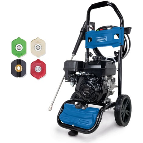 Scheppach Nettoyeur haute pression thermique HCP5000 – 4,3 kW – Moteur à essence 4 temps 5,9 CV – Pression 241 bar – Débit 570 l/h – Démarreur à câble – Accessoires inclus