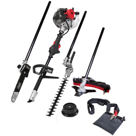Scheppach Outil de jardin multifonction motorisé MFH5200-4P – 1,8 CV – Moteur 2 temps – Outil de jardin 4 en 1 – Débrousailleuse – Elagueuse – Coupe-bordure – Taille-haie