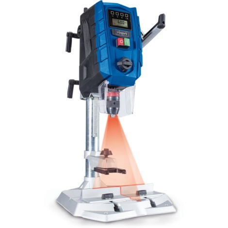 Scheppach Perceuse à colonne DP60 – 710 W – Vitesses variables 170-880/490-2600 min-1 – Course de perçage 100 mm – Ecran digital – Lumière LED et laser – Mandrin 1,5-13 mm