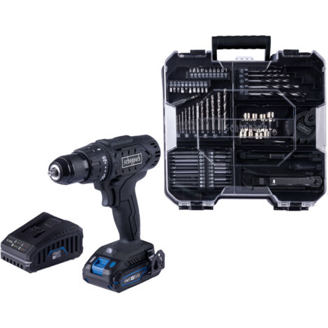 Scheppach Perceuse visseuse C-BSB74/1BE-X - 20V - couple 50 Nm - coffret d'accessoires 74 pièces + 1 batterie 2Ah + chargeur inclus