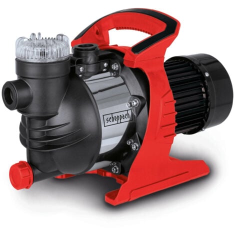 Scheppach Pompe de jardin GP1400JET – Pompe pour bassins – 1300 W – Débit de pompage 6000 l/h – Pression 4,8 bar – Jusqu’à 8 m de profondeur – Eau jusqu’à 35°C