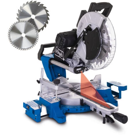 Scheppach Scie à onglet radiale HM140L – 2000 W - Largeur de coupe 330 mm - Hauteur de coupe 105 mm - Lame Ø305 mm - Double inclinaison - Table de travail -45°/+45° - Stable & légère - Laser intégré