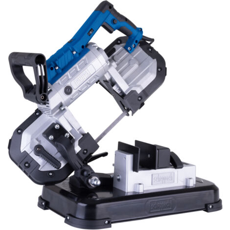 Scheppach Scie à ruban à métaux MBS1200 – 1200 W – Coupe 127 x 127 mm – Vitesse variable 0,7-2,4 m/s – Légère, maniable et extractible pour une utilisation électroportative – LED et seconde lame