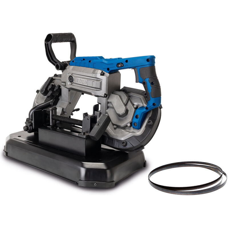 Scheppach - Scie à ruban à métaux MBS1200XT – 1100 w – Hauteur de coupe 127 mm – Vitesse variable 0,7-2,4 m/s – Tête inclinable – led et seconde lame