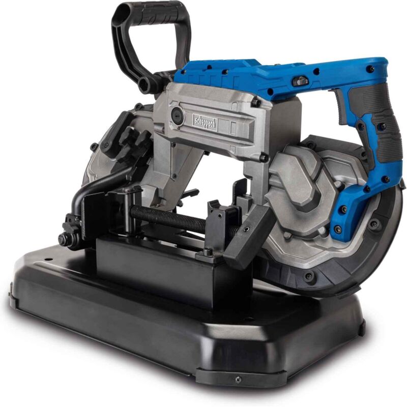 Scheppach - Scie à ruban à métaux MBS1200XT – 1100 w – Hauteur de coupe 127 mm – Vitesse variable 0,7-2,4 m/s – Tête inclinable – led et seconde lame