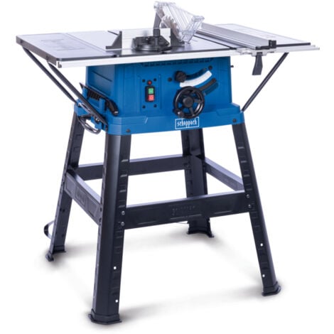 Scheppach Scie circulaire de table HS254 – 240 V – 2200 W – Diamètre de scie Ø 254 mm – Hauteur de coupe 85 mm – Démarrage progressif – Support inclus