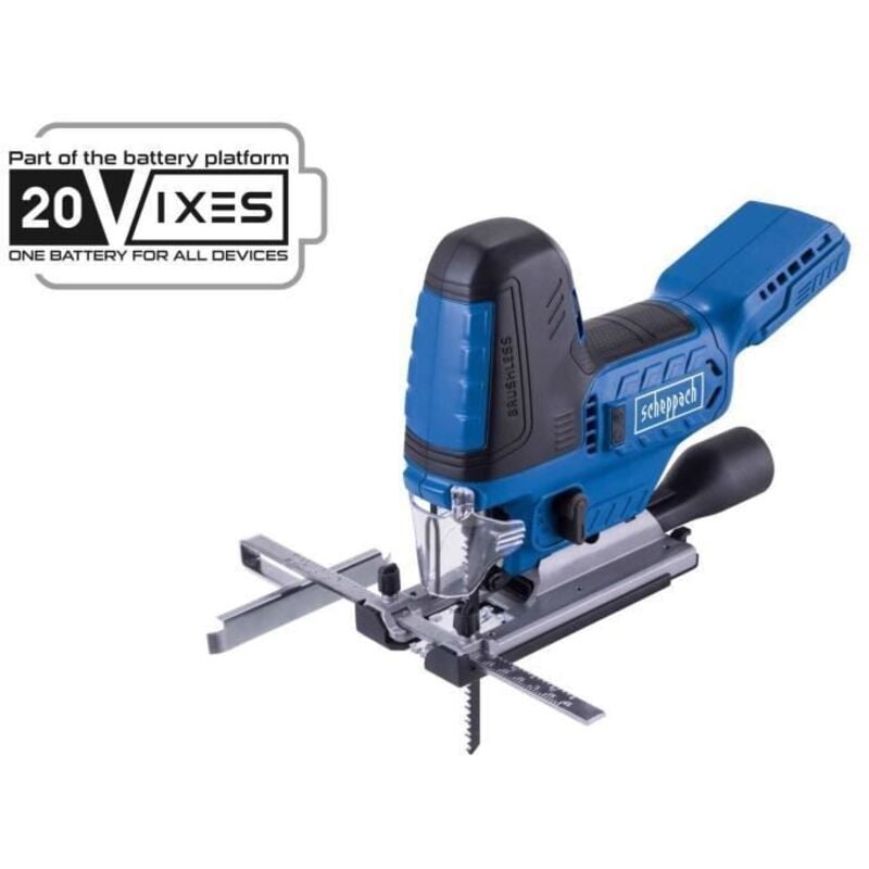 Scheppach - Scie Sauteuse pendulaire sans fil ixes 20V - BC-JS254-X - Brushless - 3000min-1 - Porte lame universel - Mandrin à serrage rapide - Guide