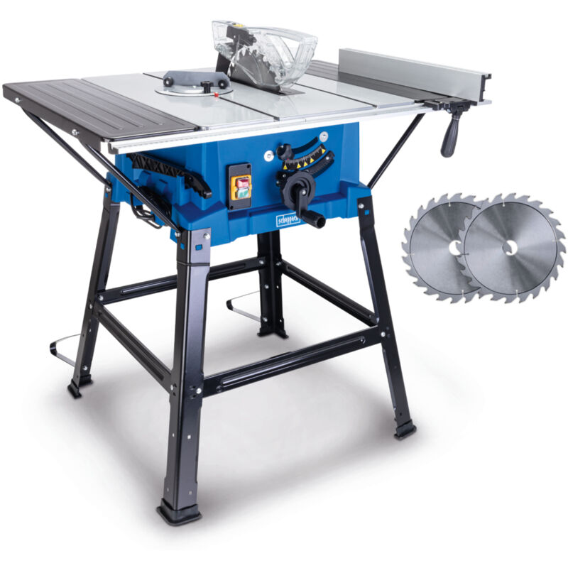 Scheppach Scie sur table HS250L SE – 230 V – 2000 W – Vitesse 4800 min-1 – Hauteur de coupe 87 mm – Lame Ø254 mm – Scie circulaire sur table – Laser