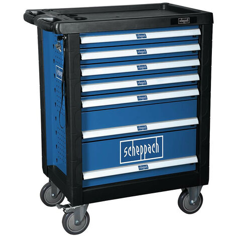 Scheppach - Servante d'atelier mobile 7 tiroirs charge max 450 kg avec 263 outils - TW1000