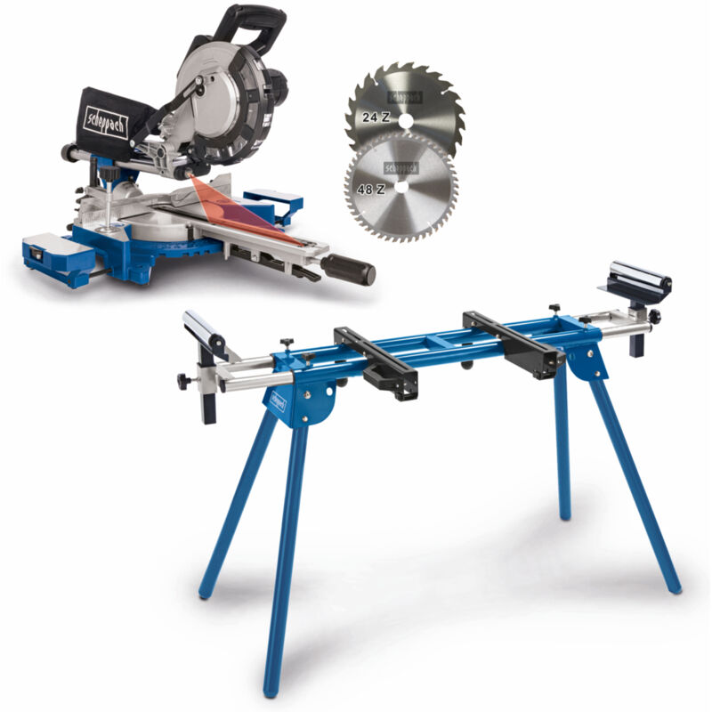 Scheppach Set scie à onglet radiale HM216 + support UMF1600