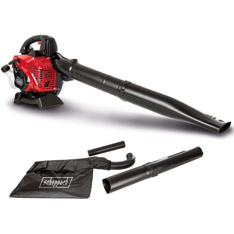 Scheppach - Souffleur - Aspirateur de Feuilles Thermique LBH3500P - 4en1 - Easy Start - Moteur 2T - 25,4cm³ & 1,2PS - Vitesse d'air 295 km/h - Volume