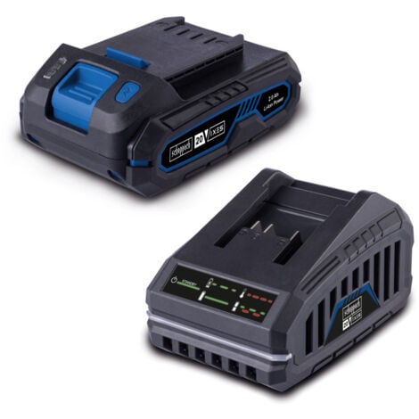 Scheppach Starter-KIT IXES 20V - SBSK2.0 - Li-ion - Batterie et Chargeur 2.0 Ah - Temps de charge rapide - Témoin lumineux