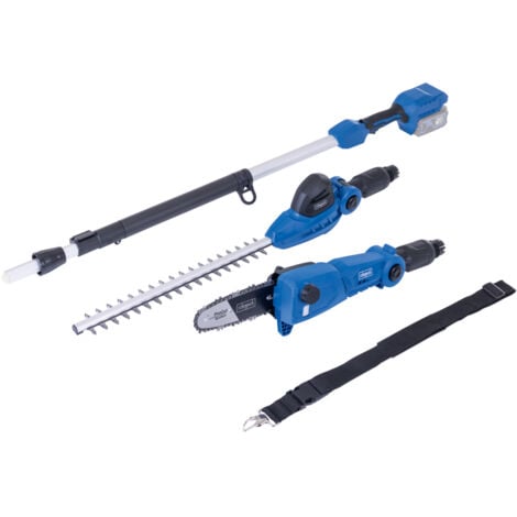 Scheppach Taille-haie télescopique sans fil C-PHTS410-X – Elagueuse électrique IXES 20V – Taille-haie sur perche – Verrouillage à l’infini – Sans batterie, sans chargeur