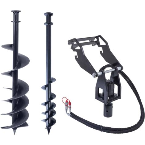 Scheppach Tarières Ø 100 et 200 mm + unité d'entraînement pour tarières - compactible chargeur MKL730 - perçage max 800 mm - 50 tr/min - sens de rotation droite/gauche