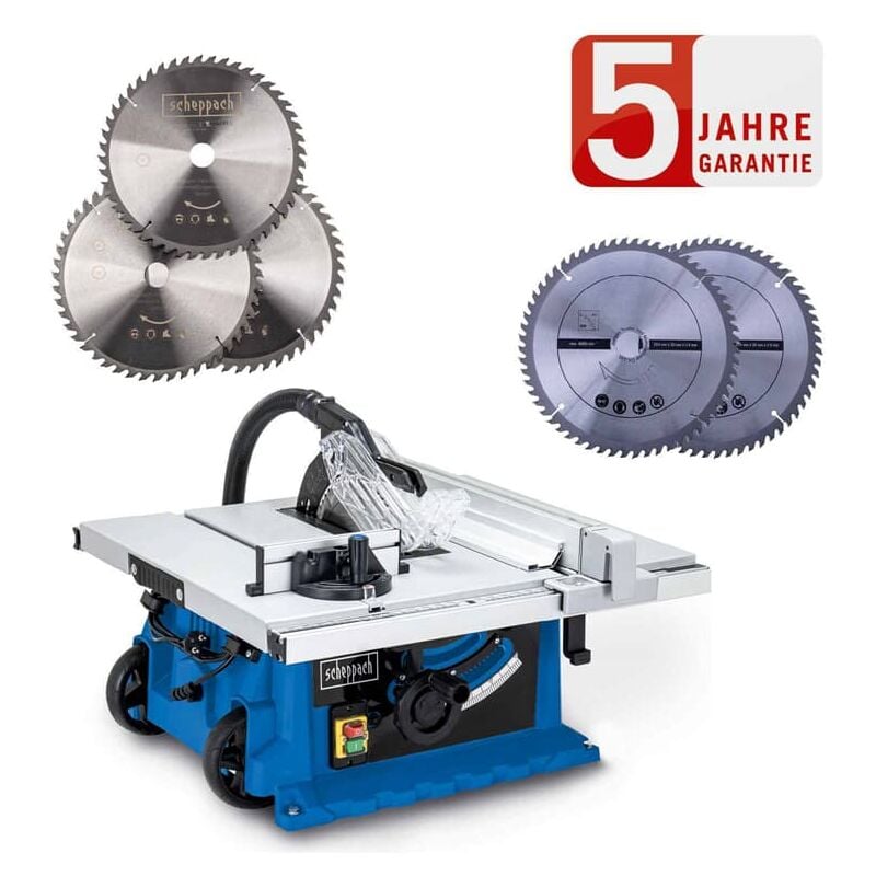 Image of Scheppach - Tischkreissäge HS105 Profi Gerät 2000W 75mm zusätzliche 4 Sägeblätter
