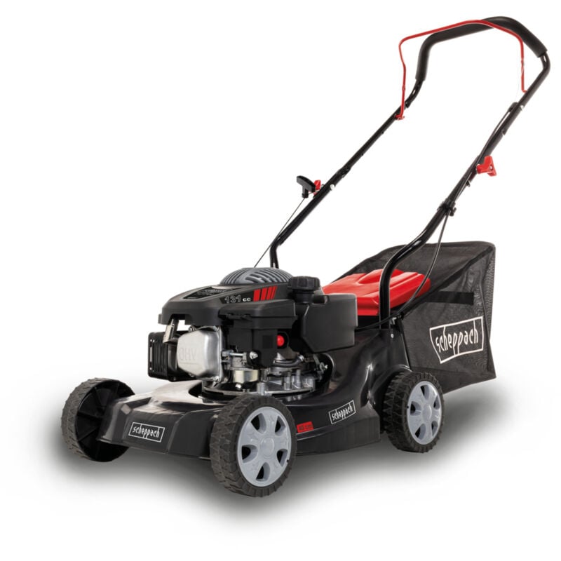 Scheppach - Tondeuse à gazon thermique MP132-40 - 3,4 cv - Largeur de coupe 40 cm - Réglage hauteur de coupe sur 3 positions - Panier de ramassage de