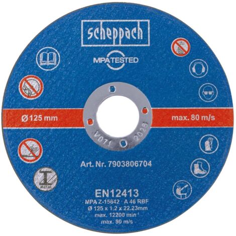 Scheppach Trennscheiben Set 12-teilig Ø 125 x 1,2 x 22,23 mm
