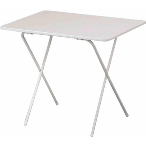 Scherentisch 60 x 80 weiß Gestell aus Stahl in weiß, Tischplatte aus Alcotop in weiß