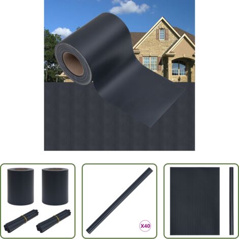 Schermi da giardino -  Schermi privati per il giardino 2 pcs Grigio scuro 35 x 0,19 m