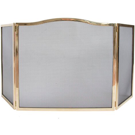 SCHERMI PARASCINTILLE OTTONE CENTRO LISCIO 2 ALI OTTONATO CM.101X1,5X48