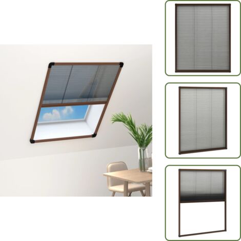 Schermo antizanzare - vidaXL Zanzariera Plissettata Finestre in Alluminio Marrone 80x100 cm - Zanzariera in alluminio