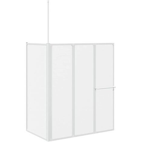 Schermo da Bagno Glassato 120 x 70 x 137 cm Alluminio vidaXL