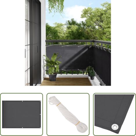 Schermo da balcone -  Paravento da Balcone Antracite 75x1000cm 100% Poliestere Oxford