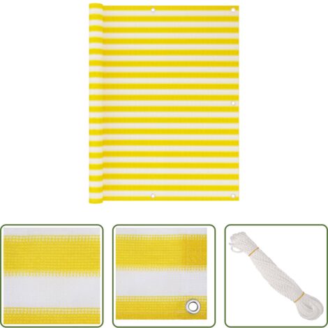 Schermo da balcone -  Paravento da Balcone Giallo e Bianco 120x500 cm in HDPE