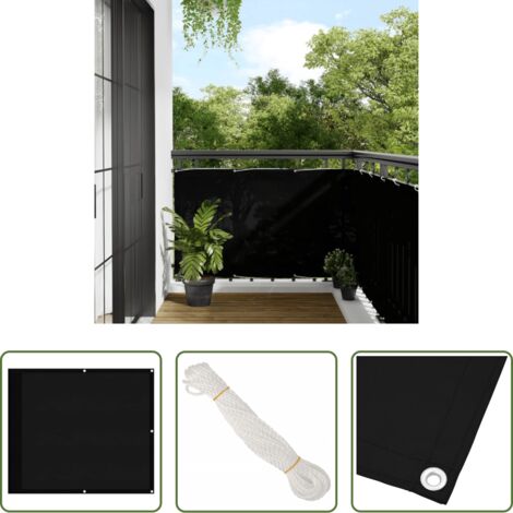 Schermo da balcone -  Paravento da Balcone Nero 90x1000 cm 100% Poliestere Oxford