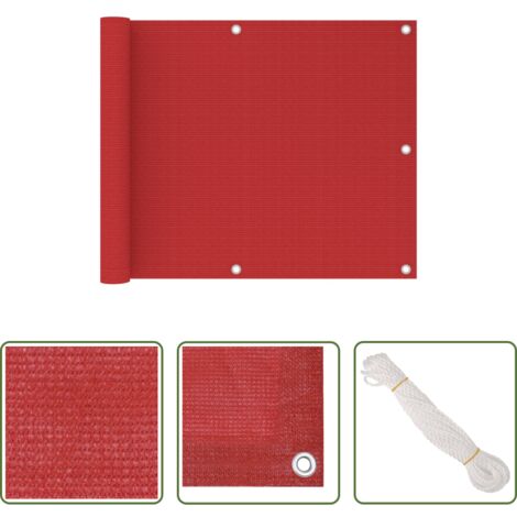 Schermo da balcone -  Paravento da Balcone Rosso 75x600 cm in HDPE