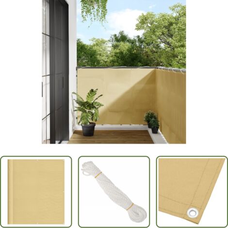 Schermo da balcone -  Paravento da Balcone Sabbia 120x600 cm 100% Poliestere Oxford