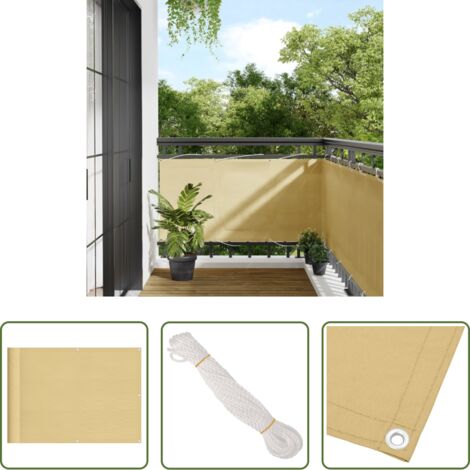 Schermo da balcone -  Paravento da Balcone Sabbia 75x700 cm 100% Poliestere Oxford