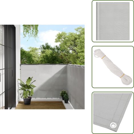 Schermo da balcone - vidaXL Paravento Balcone Grigio chiaro 120x300cm 100%Poliestere Oxford - Protezione da sole