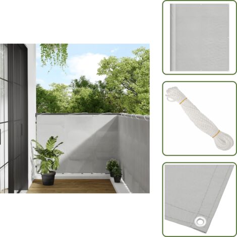 Schermo da balcone - vidaXL Paravento Balcone Grigio chiaro 120x500cm 100%Poliestere Oxford - Protezione da sole