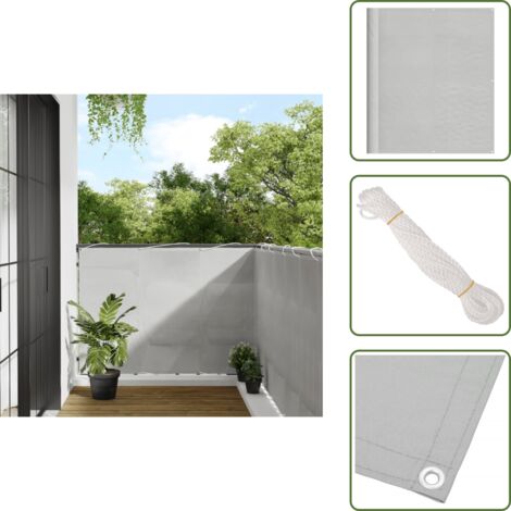 Schermo da balcone - vidaXL Paravento Balcone Grigio chiaro 120x700cm 100%Poliestere Oxford - Protezione da sole