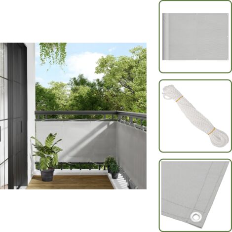 Schermo da balcone - vidaXL Paravento Balcone Grigio chiaro 75x500cm 100% Poliestere Oxford - Protezione da sole