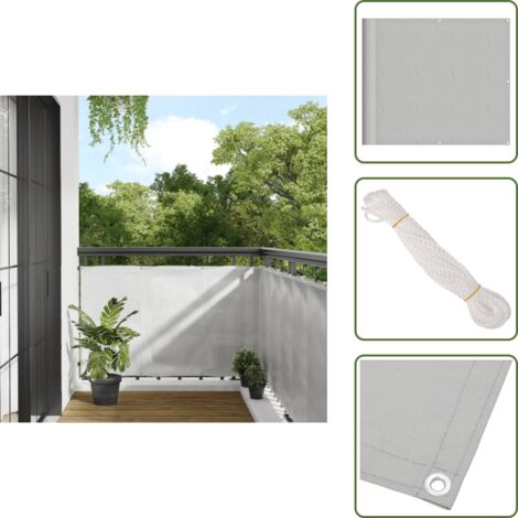 Schermo da balcone - vidaXL Paravento Balcone Grigio chiaro 90x300cm 100% Poliestere Oxford - Protezione da sole