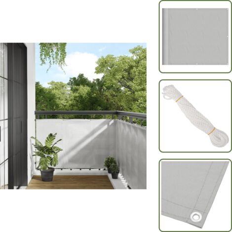 Schermo da balcone - vidaXL Paravento Balcone Grigio chiaro 90x600cm 100% Poliestere Oxford - Protezione da sole
