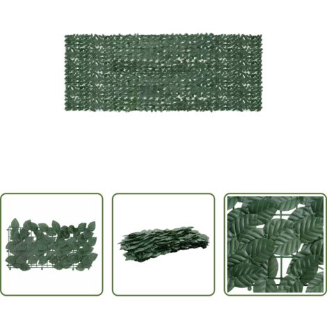 Schermo frangivista -  Paravento da Balcone con Foglie Verde Scuro 400x150 cm